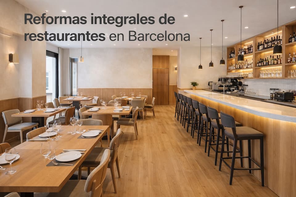 Reformas integrales de restaurantes en Barcelona con nuevo diseño de comedor y barra